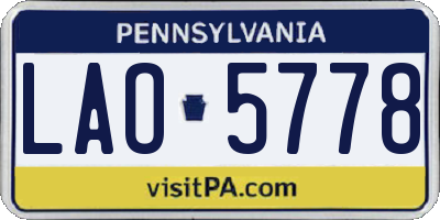 PA license plate LAO5778