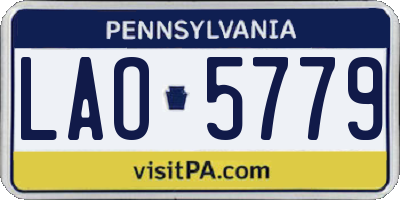 PA license plate LAO5779