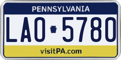 PA license plate LAO5780