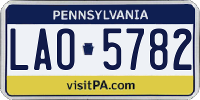 PA license plate LAO5782
