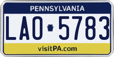 PA license plate LAO5783