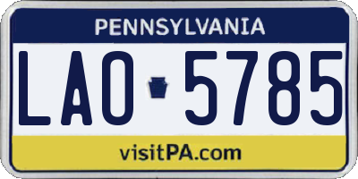 PA license plate LAO5785