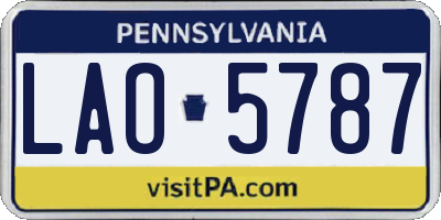 PA license plate LAO5787