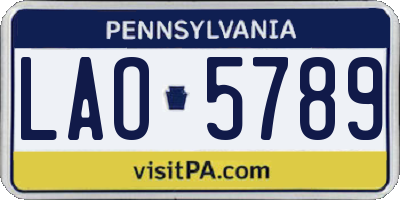 PA license plate LAO5789