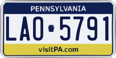 PA license plate LAO5791