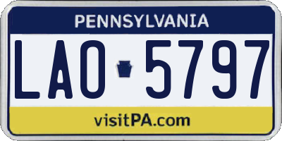 PA license plate LAO5797