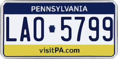 PA license plate LAO5799