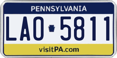 PA license plate LAO5811