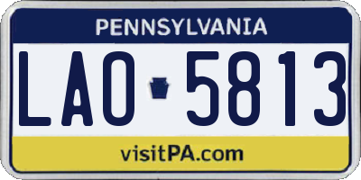 PA license plate LAO5813