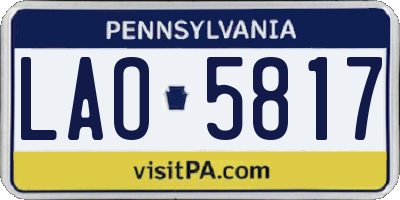 PA license plate LAO5817