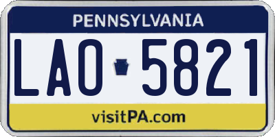PA license plate LAO5821