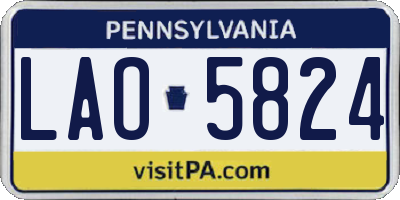 PA license plate LAO5824