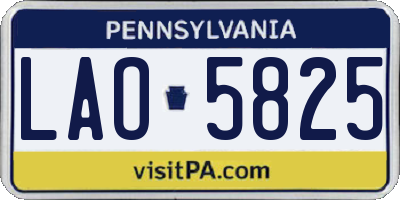 PA license plate LAO5825