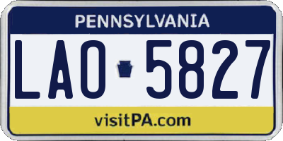 PA license plate LAO5827
