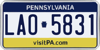 PA license plate LAO5831