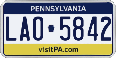 PA license plate LAO5842