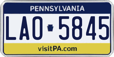 PA license plate LAO5845