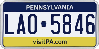 PA license plate LAO5846