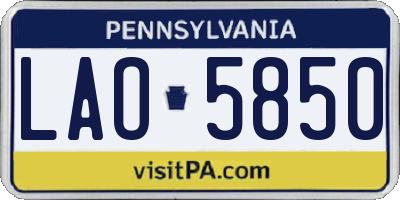 PA license plate LAO5850