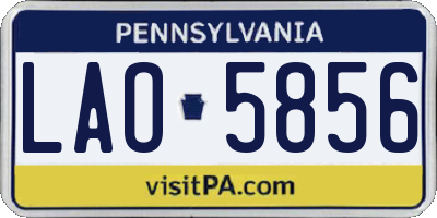 PA license plate LAO5856