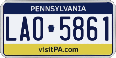 PA license plate LAO5861