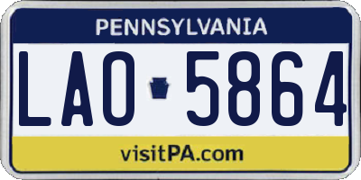 PA license plate LAO5864