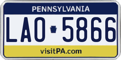 PA license plate LAO5866