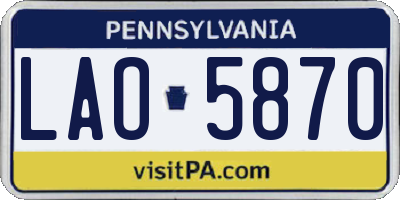 PA license plate LAO5870