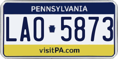 PA license plate LAO5873