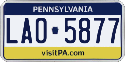 PA license plate LAO5877