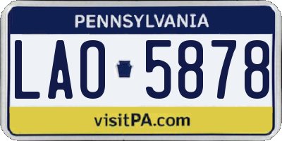 PA license plate LAO5878