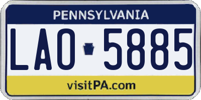 PA license plate LAO5885
