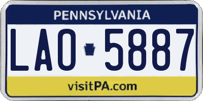 PA license plate LAO5887