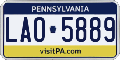 PA license plate LAO5889