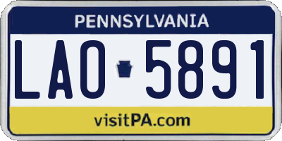 PA license plate LAO5891