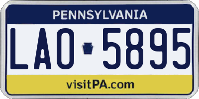 PA license plate LAO5895