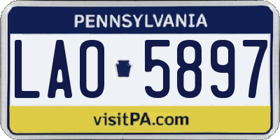 PA license plate LAO5897