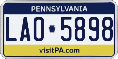 PA license plate LAO5898