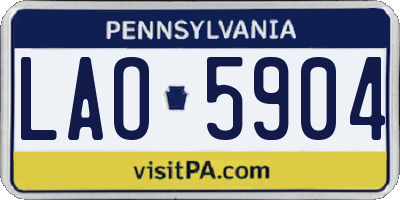 PA license plate LAO5904