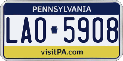 PA license plate LAO5908