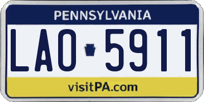 PA license plate LAO5911