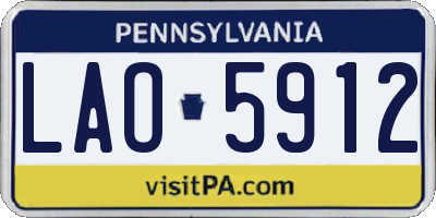 PA license plate LAO5912