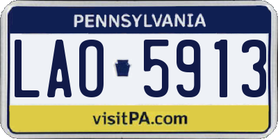 PA license plate LAO5913