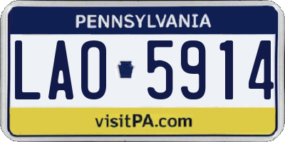 PA license plate LAO5914