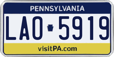 PA license plate LAO5919