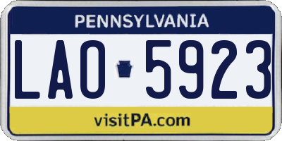 PA license plate LAO5923
