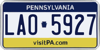 PA license plate LAO5927