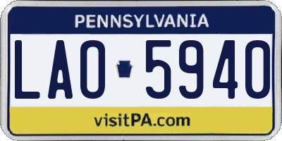 PA license plate LAO5940