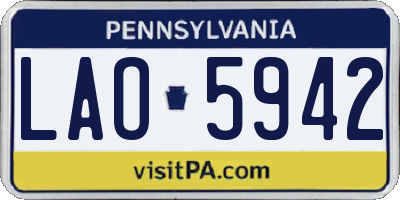 PA license plate LAO5942
