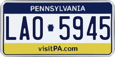 PA license plate LAO5945